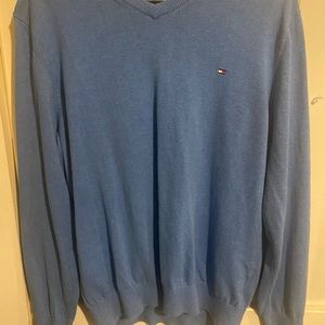 Blue Tommy Hilfiger V-Neck Sweater Size L